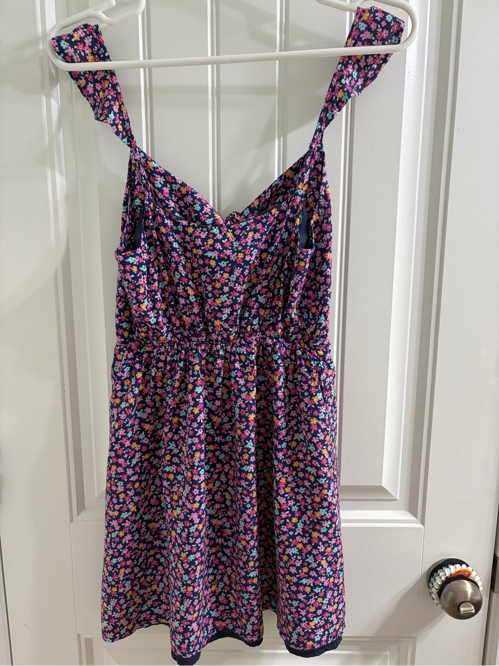 Pink Lily Navy Gathered Bodice Dress - Picture 5 of 7
